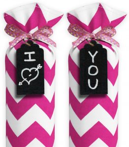 4 WHITE PINK CHEVRON