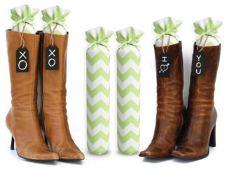 My Boot Trees, Boot Shaper Stands for Closet Organization. Many Patterns to Choose from. 1 Pair. (Lime Green Chevron)